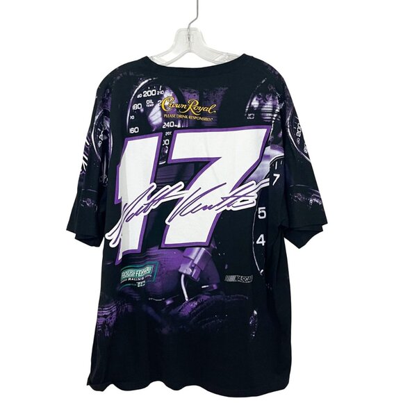 Nascar Crown Royal #17 Matt Kenseth AOP Graphic Tee Black Purple Men's Size XL - Picture 2 of 6